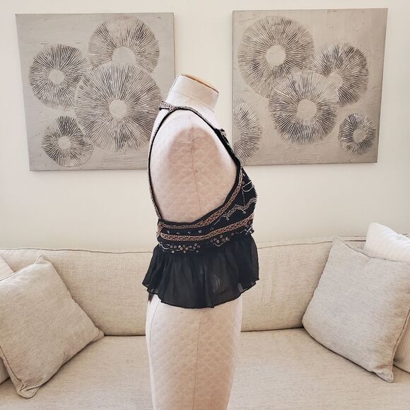 ✨ FREE PEOPLE ✨ NEW! Camille Embroidered Open-Back Camisole - [Small, Black] - Picture 8 of 14